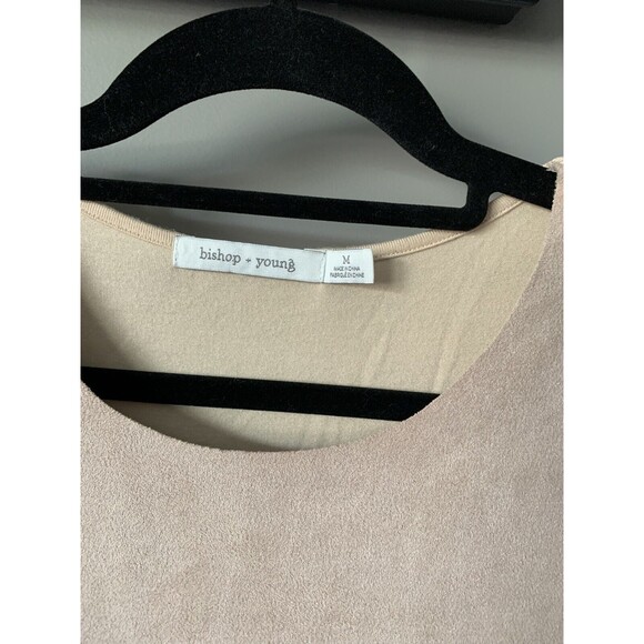 Bishop+Young Top Womens Medium Beige Brown Paulina Faux Suede Mauve Western boho - Picture 3 of 5